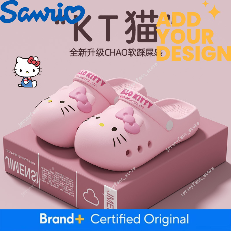 Sanrio Anti-Slip Odor-Resistant Clogs for Women, Summer 2026 New Model, Silent and Cute Kt Cat Eva Outdoor Closed-Toe Slippers ed