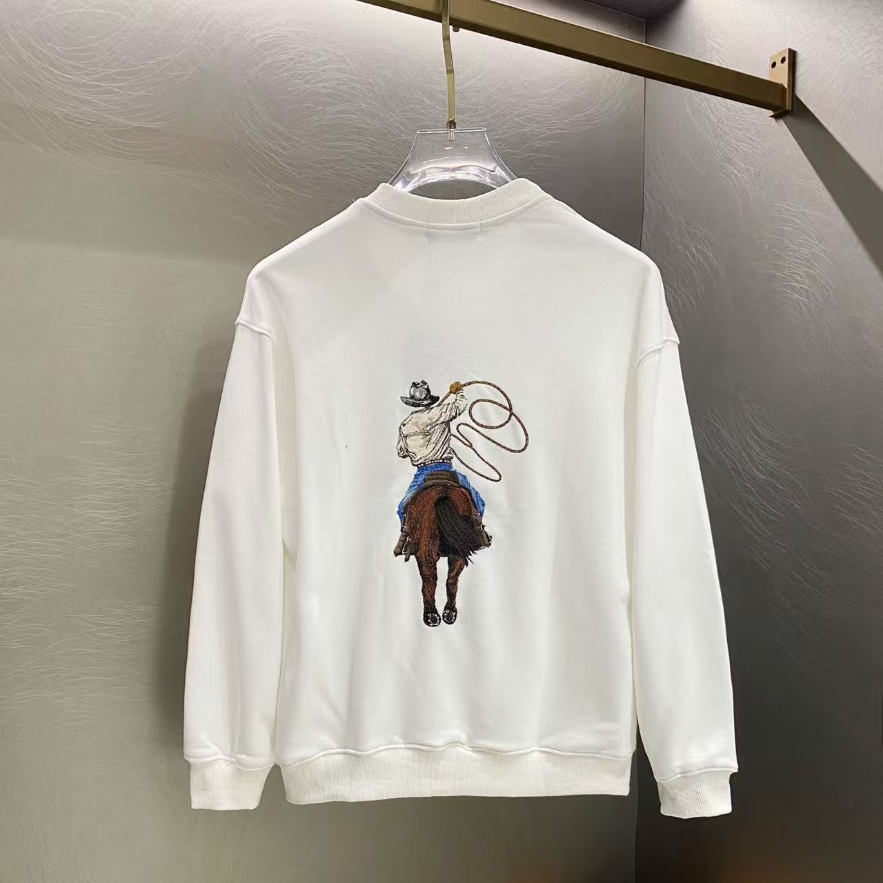 High quality designer men's clothing, men's tops, autumn and winter pure cotton long sleeves, fashionable and versatile