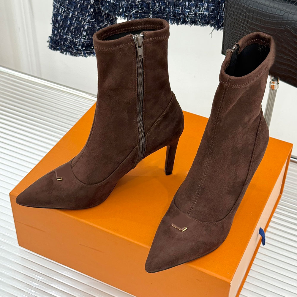 Gala Ankle Boot Womens Luxury Designer Boots 1AKKC8 Suede Baby Goat Leather Boot Vintage Style Refined Fashion Boot New Model Autumn Winter Boots He