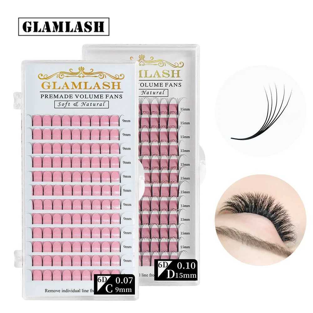 False Eyelashes GLAMLASH 2D 3D 4D 5D 6D Long Stem False Lashes Premade Russian Volume Fans Faux Mink Premade Eyelash Extensions Makeup Cilios X26092