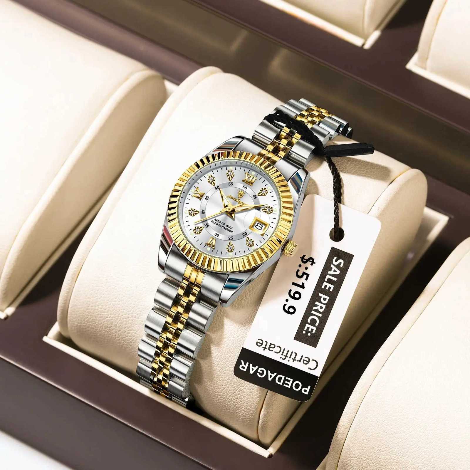 Women's Watches POEDAGAR Luxury Elegant Watch for Women Waterproof Luminous Date Ladies Watch Stainless Steel Quartz Women's Watches Girl