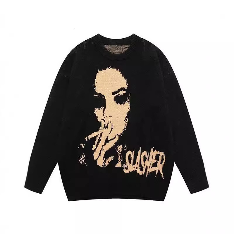 European American Wholesale Fashion Casual Men And Women Couple Street Style Knitted Y2k Women's Sweater