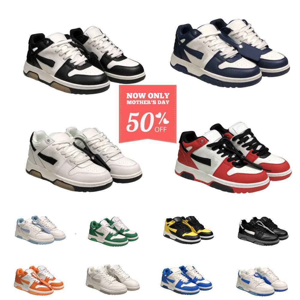 Designer Out Of Offices Shoes Trainers Mens Women White Purple Yellow Black Navy Blue Calf Leather Athletic Casual Shoe Panda Top Lemon OOO Plate-fo