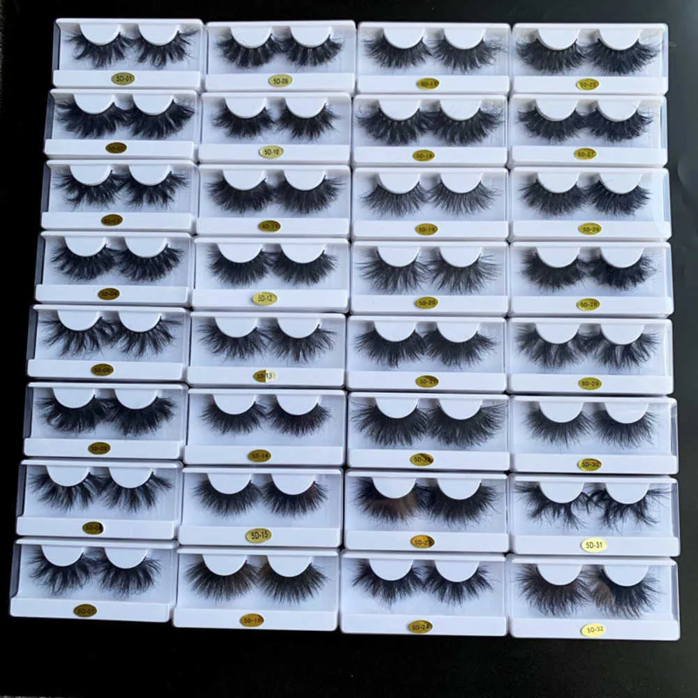 Mink Eyelash Soft Real Fluffy False Eyelashes 25mm Messy 3D 5D Lashes Luxury Natural Big Volume Lashes Crossed Thick Curl Long