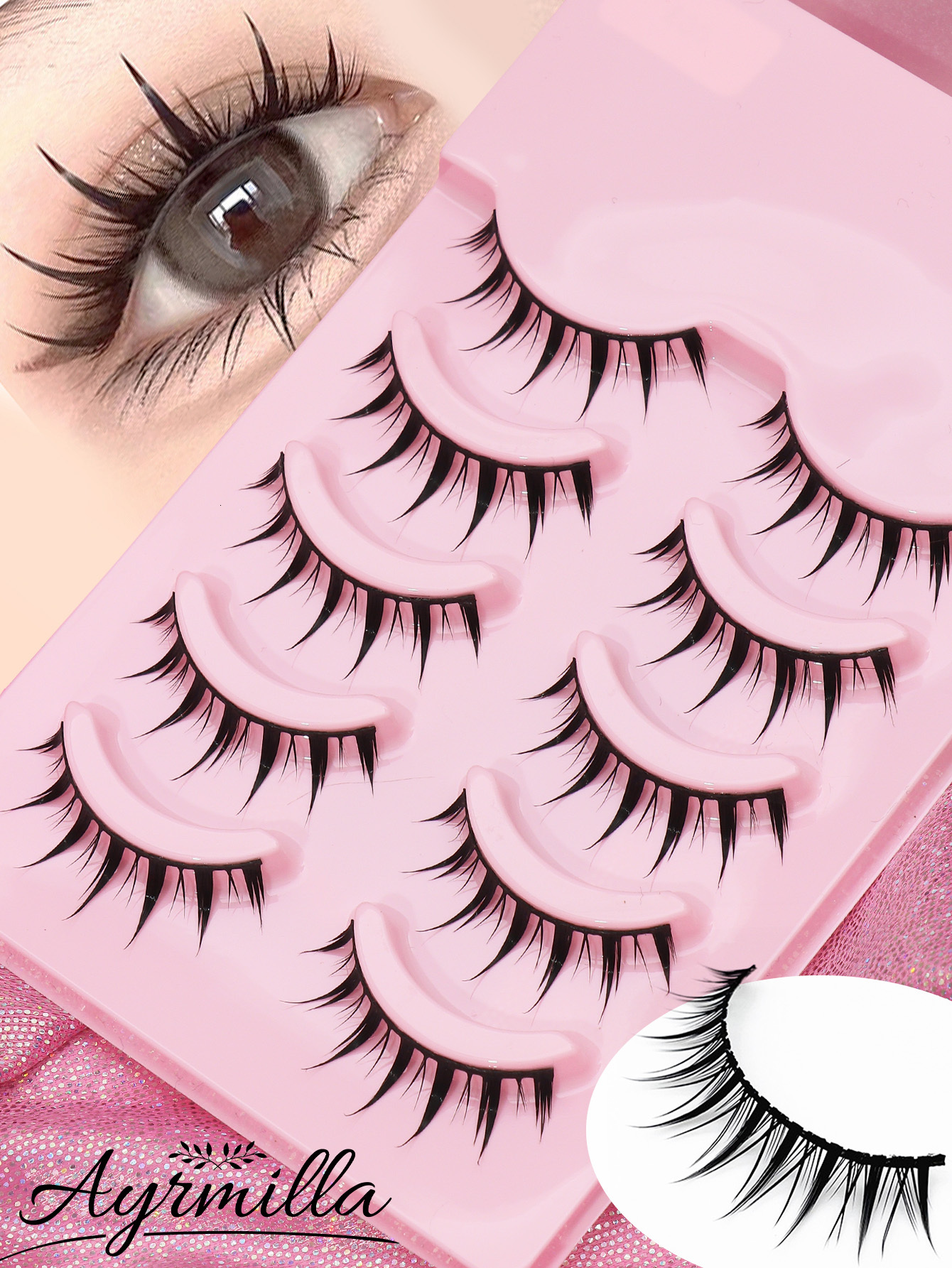 AYRMILLA Natural False Eyelashes 5 Pairs Dramatic 3D Mink Lashes Thick Fake Eyelash Extension Faux Cils Makeup maquiagem W260923