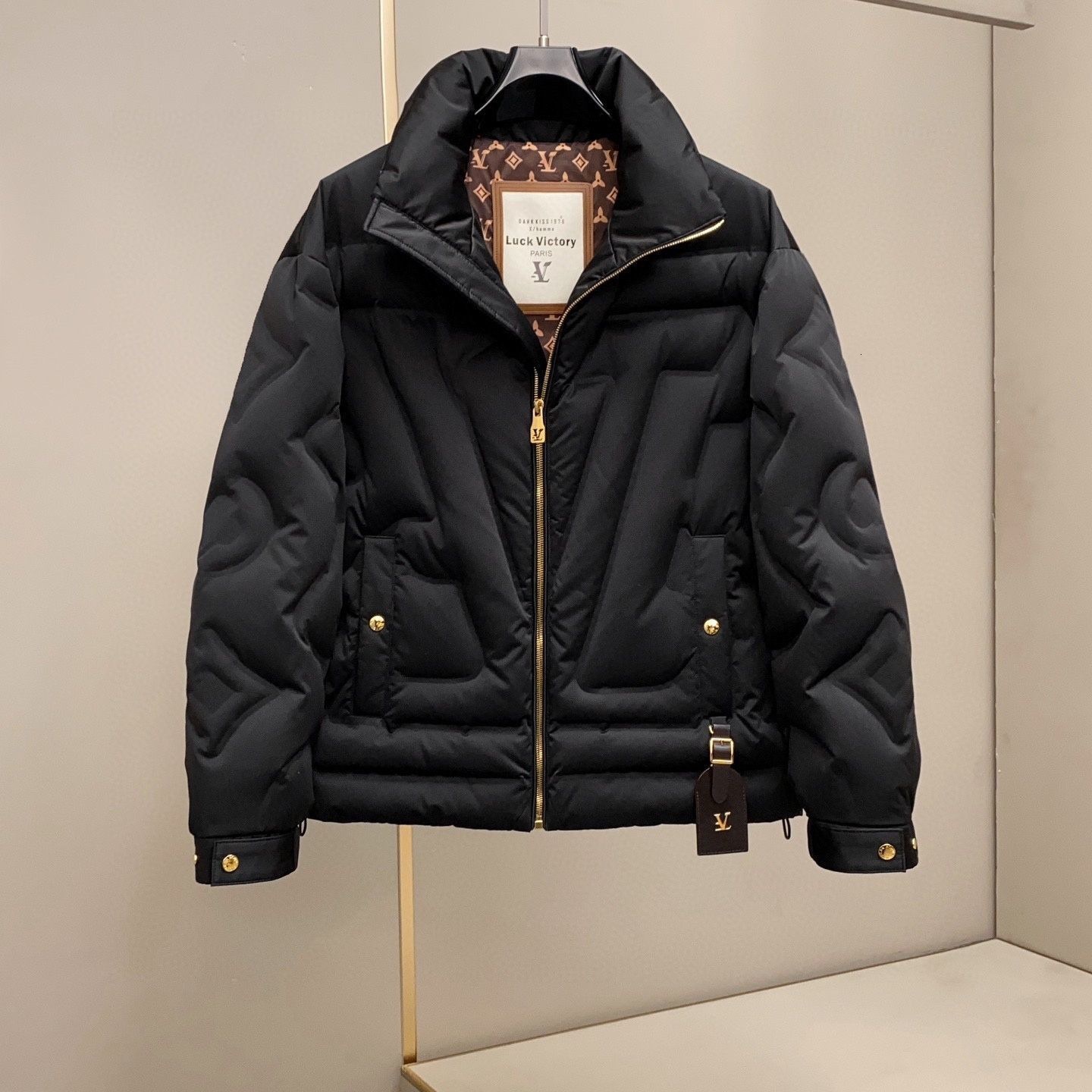 Designer European Station Winter New Knitted Sleeve Patchwork White Duck Down Men's Down Jacket Slim Fit Embroidered Warm Thickened Coat