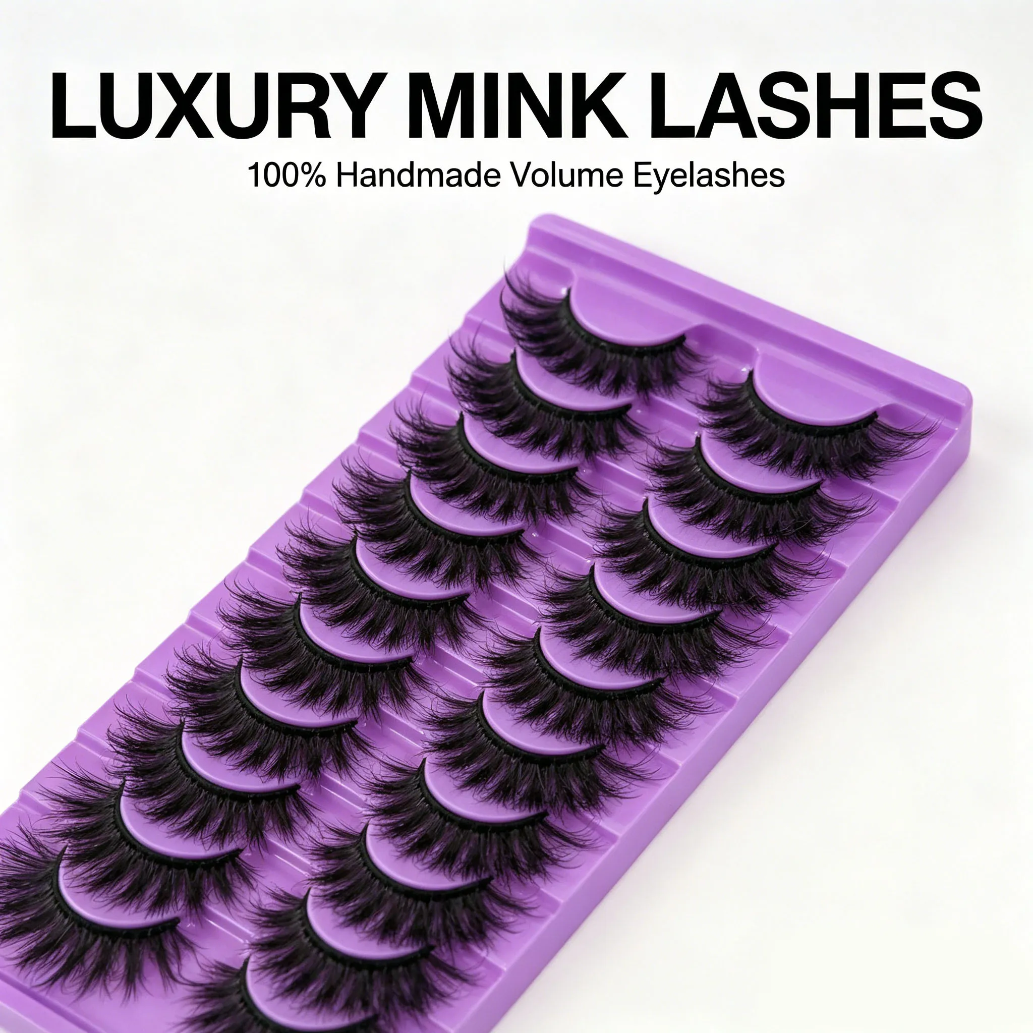 3D Faux Mink Lashes Strip - Fluffy Volume Eyelash Extensions with Wispy Finish Natural Look, Reusable False Eyelashes Gift for
