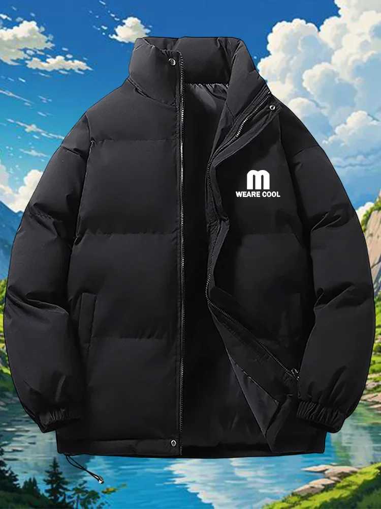 4XL Parkas Men's Puffer Down Jacket Men Thick Warm Parka Plus Size Quilted Jacket Solid Outwear Coats Loose Cotton-padded Men's Clothing T