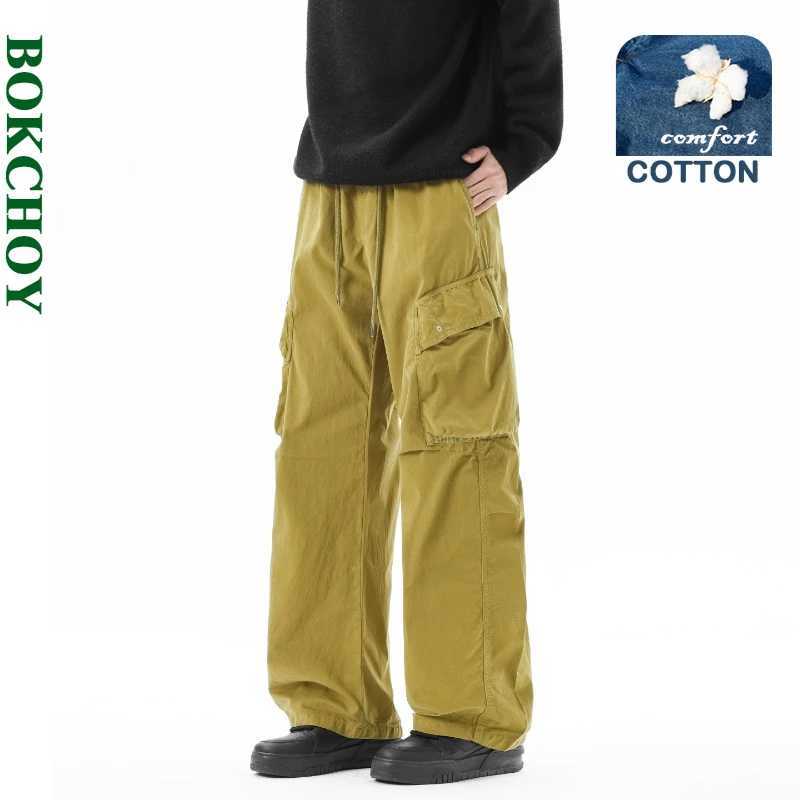 2026 Spring Summer New Comfort Cotton Multi-pockets Cargo Pant for Men Casual Drawstring Pants JL26216 S260923NMXY