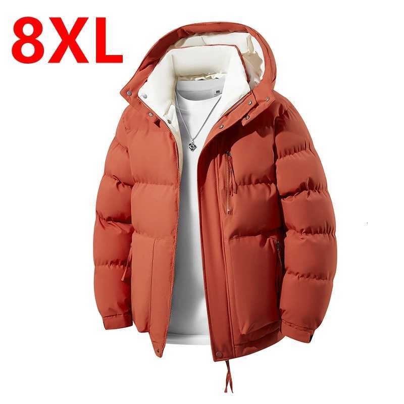Men's Down Parkas Men Plus Size Hooded Cotton Coat L-8XL Winter Thickened Warm Puffer Jacket for Big Tall Guys 140kg Casual Versatile Trendy St