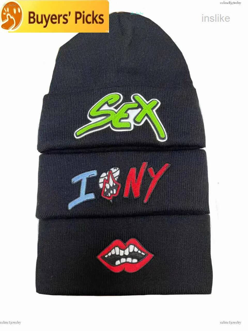 Trend BeanieSkull hip Caps hop skateboard cold sex records matty boy embroidered leather knitted men and women all match casual hat p260720