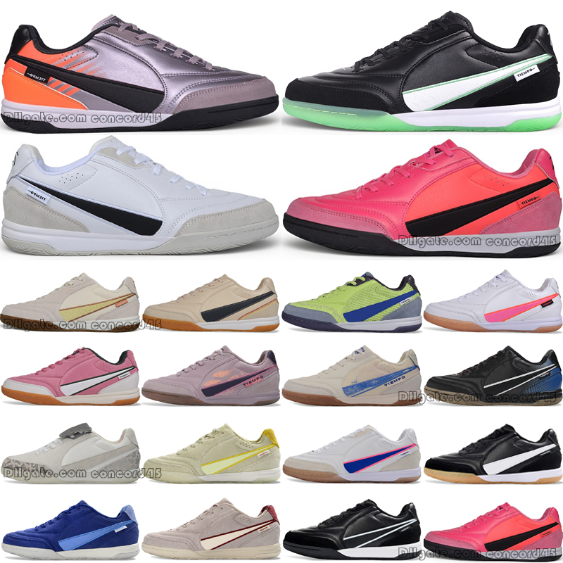 Men Women Soccer Shoes Tiempo Streetgatos IC PRM Designer Court Low White Pink Blast Heritage Black Big Boys Indoor Sneakers Size 35-45