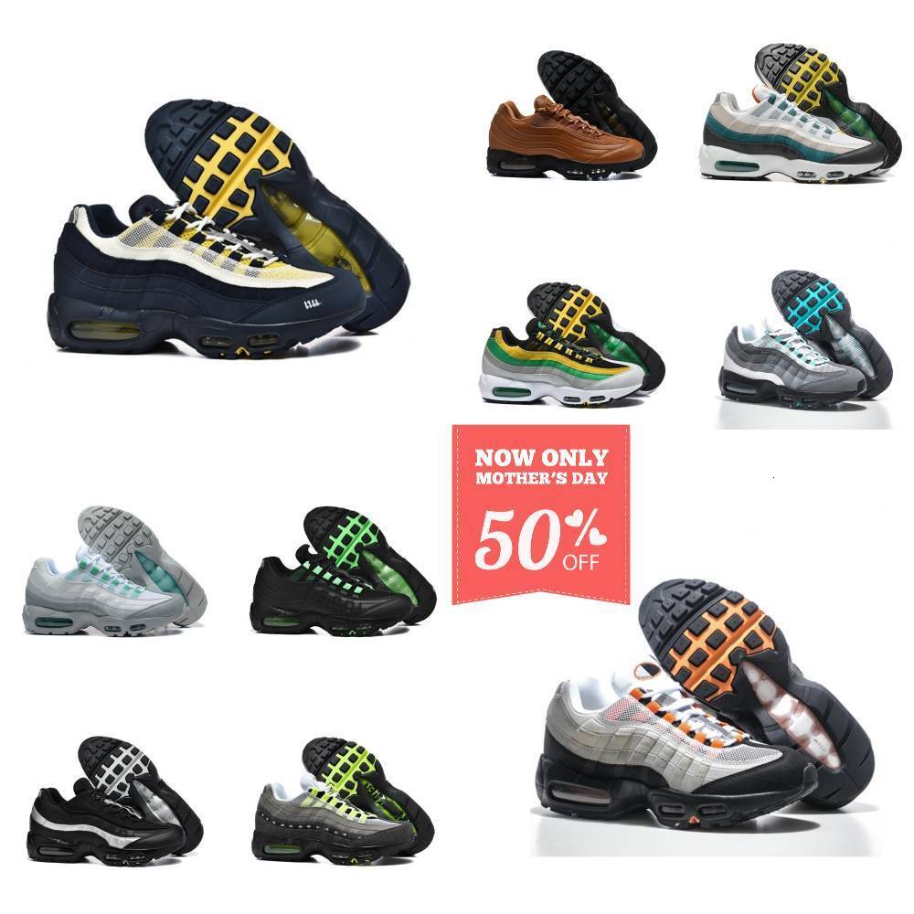 95 95S Sports Shoes Mens Discount Big Bubble Neon Honey Black Triple Black White Brown Silver Orange Yellow Blue Granite Designer Trainers Solar Red