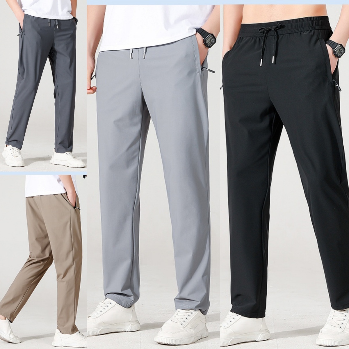 A3017 Pantalon de survêtement actif pour hommes avec technologie de séchage rapide pour les activités de plein airPantalon de sport grande taille