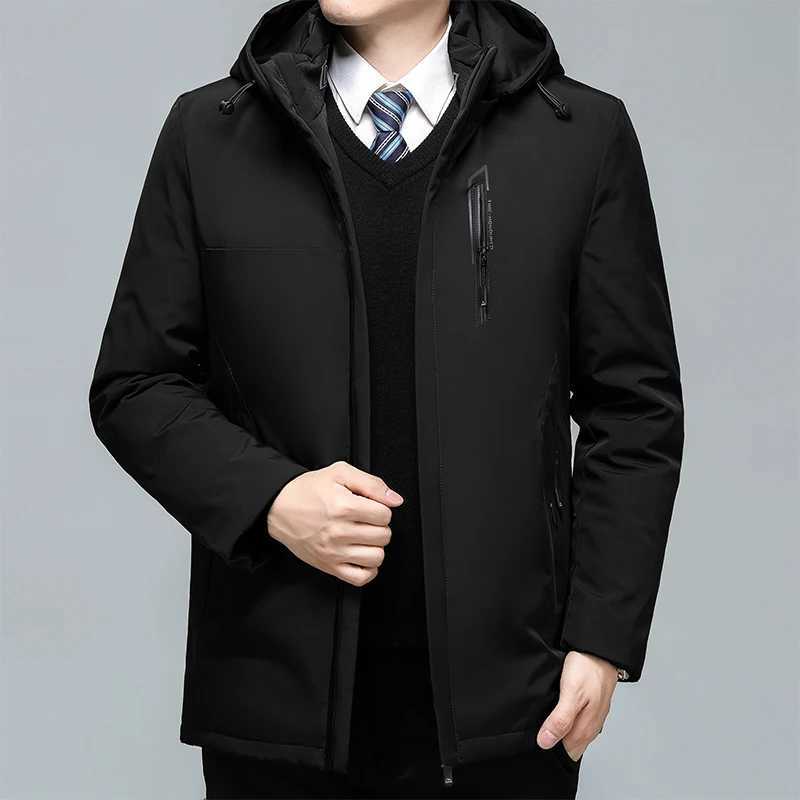 Down Parkas Men's Black Men's Padded Oversized Jacket Oversize Plus Velvet Thick New Casual Down Parkas Coat Brand Keep Warm Winter Parkas