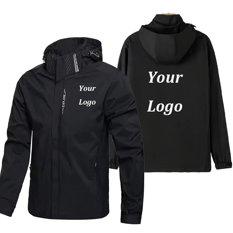 Men's Women's Outdoor Sports Windproof Jacket with Waterproof Spring/Autumn Hiking Coat with Hood Raincoat Customized 260922
