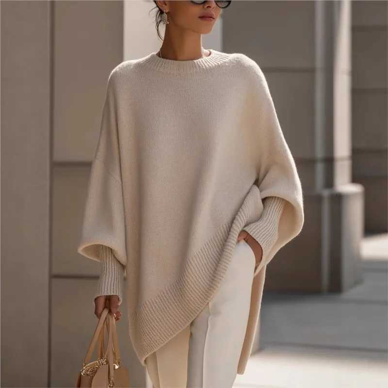 Women's Sweaters New women's autumn and winter round neck long-sleeved tops knitted pullover loose lazy style solid color women's cas