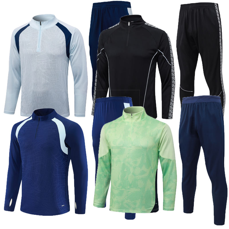 26 27 ManchesterS Football training suit DONNARUMMA DOKU HAALAND half zip long sleeve trousers football jogging suit