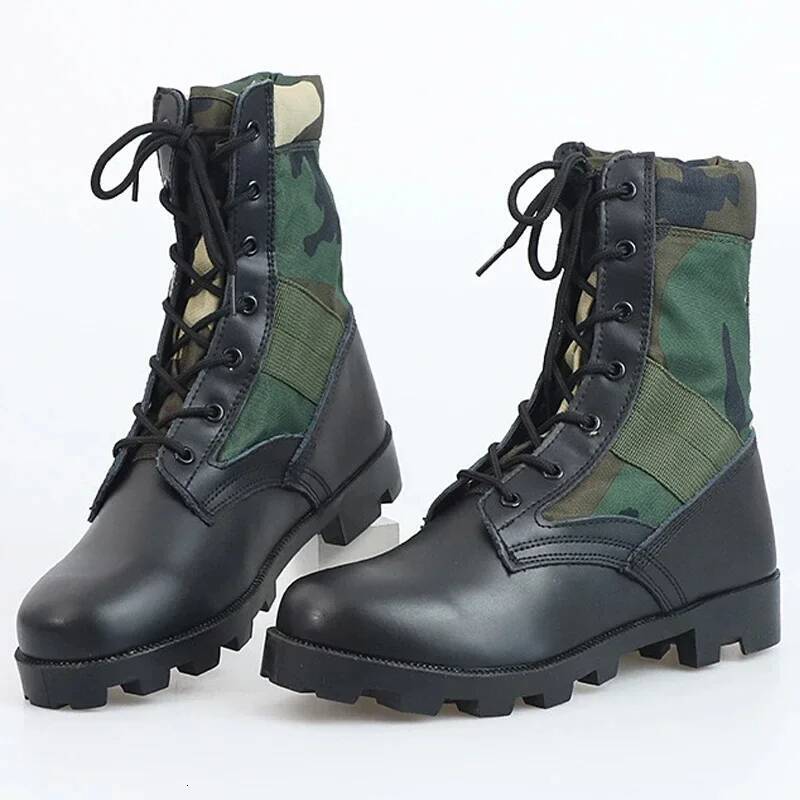 Scarpe da esterno impermeabili con lacci Stivaletti da uomo alla caviglia in tela traspirante mimetica da combattimento tattico hxdnice_shop