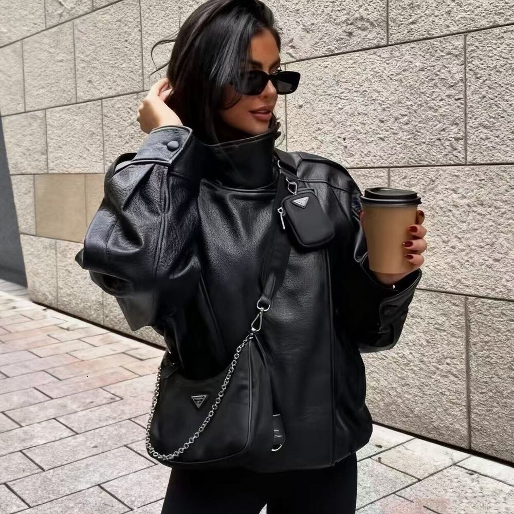 European-American style women's best-selling American retro leather jacket for outerwear, motorcycle-style leather jacket-6