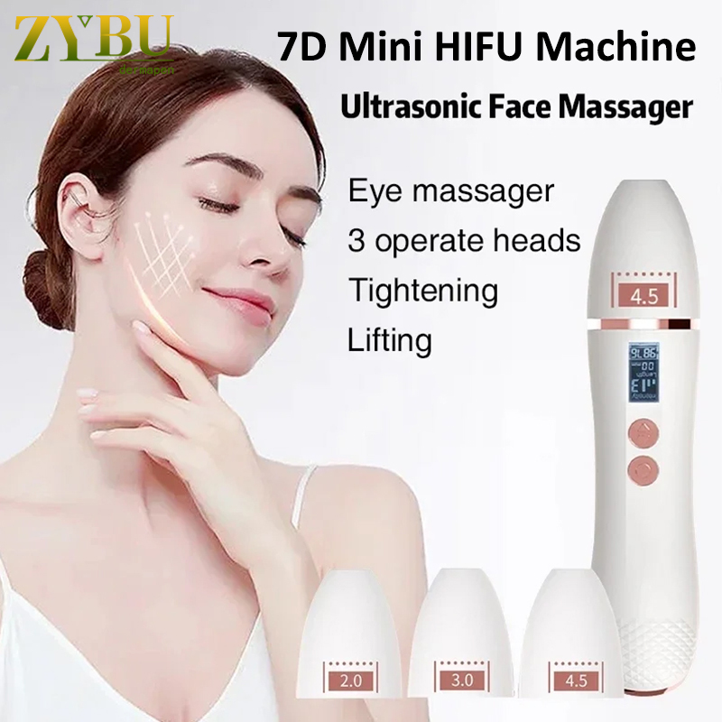 Mini 7D Hifu Ultrasonic Face Lifting Eye Massager Wrinkle Removal Anti-Aging Skin Tightening Facial Skin Rejuvenation Beauty Device For Home SPA Use