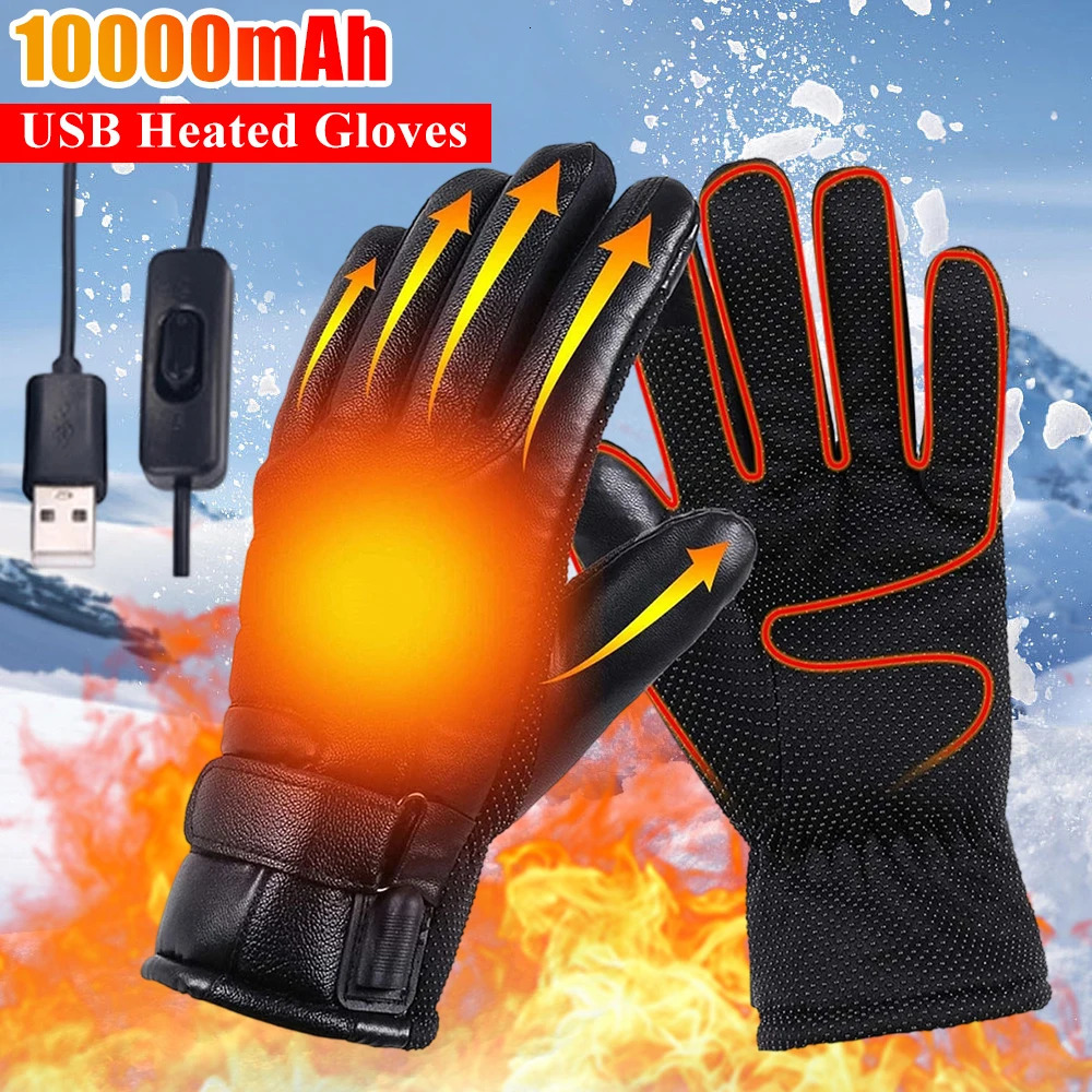 Winter Warm Heating Gloves Waterproof Windproof Electric Heated Outdoor Riding Motorcycle Skiing Mitten USB 260923