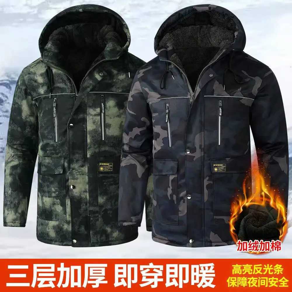 Camouflage Men's Down Down Parkas Parkas Jackets 2024 Men's Parka Hooded Coat Male Wool Liner Parkas Winter Jacket Men Military Cotton Ove