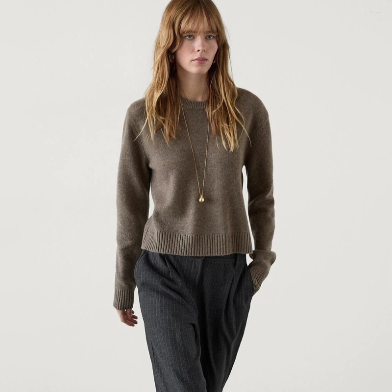 Ethereal Md 2026 YAZHIMEI Autumn Style Of Women's Casual Lazy Soft And Plush Round-neck Long-sleeved Knitted Sweater