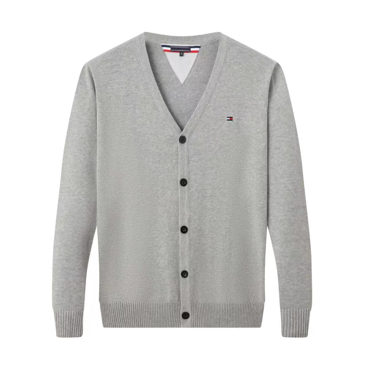 Men V Neck Button Knit Cardigan, Long Sleeve Knitted Sweater Coat, Casual Daily Outwear for Spring Autumn