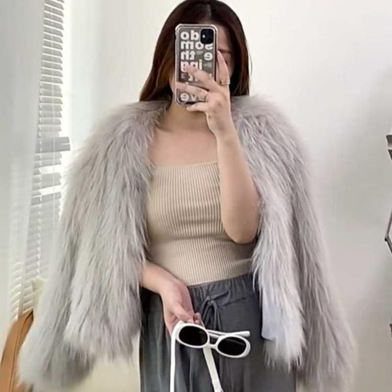 Veste courte sans manches en fausse fourrure pour femme, ouverte sur le devant, longue texture moelleuse, col à revers, coupe ample, manteau exté