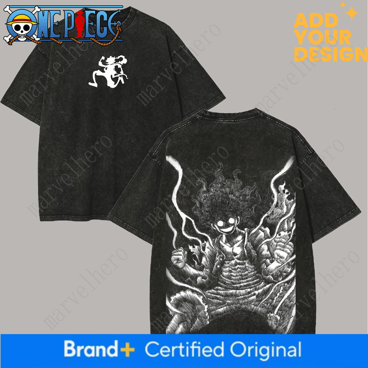 Anime One Piece Vintage Washed T Shirt Men Women Graphic Print Cotton Streetwear Short Sleeve Tee Casual Tops Summer 2026 Y2k