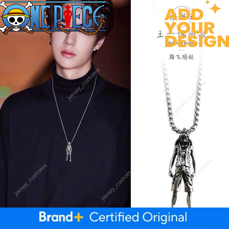 Wang Yibo Hip-Hop Personality Necklace One Piece Luffy Pendant Internet Celebrity Accessory Korean Style Sweater Chain Unisex Trendy