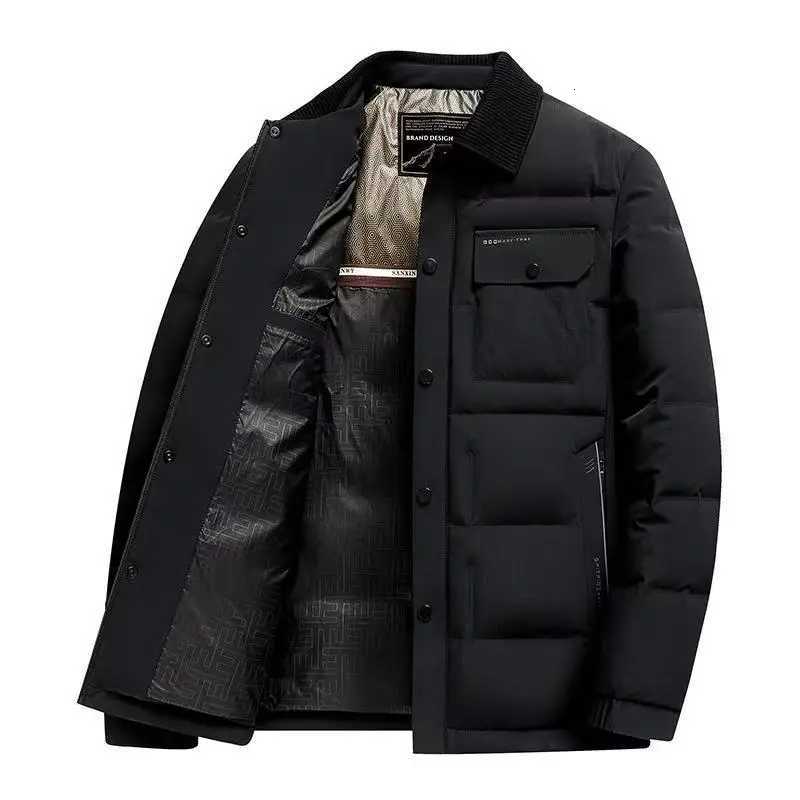 2025 Men's Down Autumn/Winter Parkas New Men's Down Jacket Knitted Thread Collar Duck Down Warm Fashionable Casual Cold proof Coat Work St