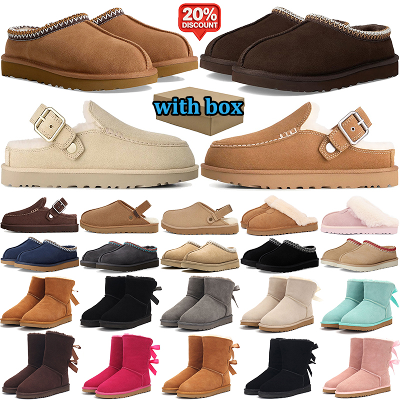 with box designer Goldenstar Evelina Clog women men tasman tazz slippers winter fur slides australia classic snow Boots Cozy Sheepskin Platform Shoe