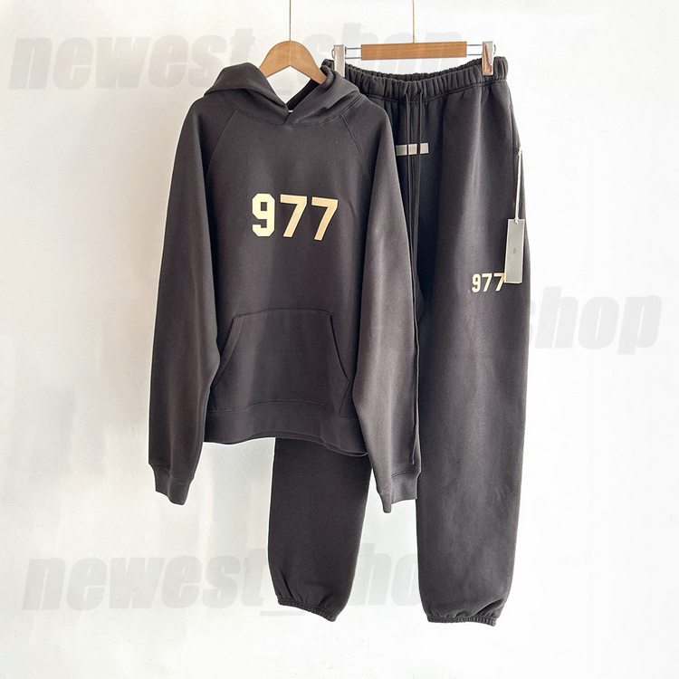 Designer Mens hoodies pants sets sweatshirts classic 1977 letter print hooded men Fleece oversize fleeces streetwear loose pullover Warm Hoodie draw