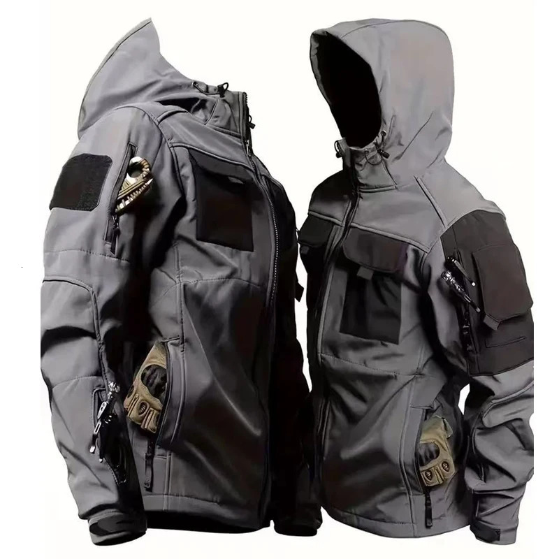 Men's Winter Autumn SoftShell Fleece Waterproof Jackets Cargo Hood Coats Fishing Hiking Camping Climbing Skiing Pants Trousers260921