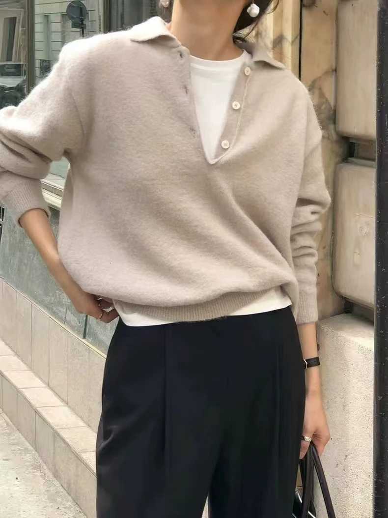 Women's Sweaters 100% Merino Wool Women's Collar Pullover Spring Autumn Casual Fashion Cashmere Knitted Sweater D2609231