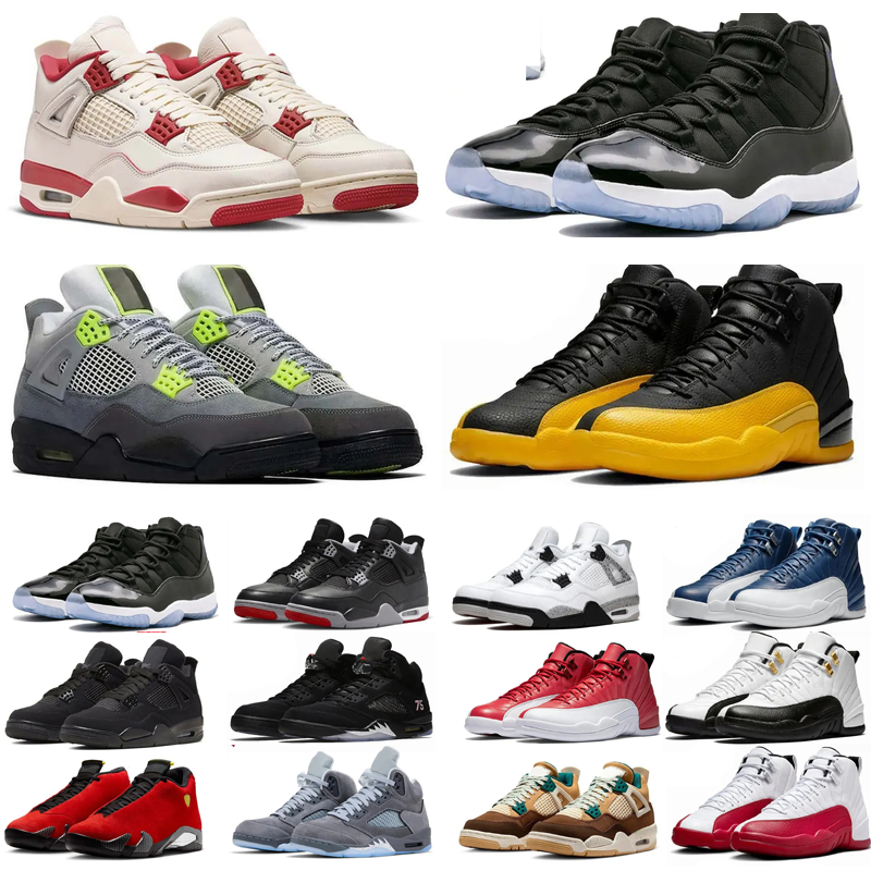 Mens Womens Retro 4s 5s 12s Basketball Shoes Casual Shoes Mid Top Lace Up Sports Sneakers Cushioned Footbed Daily Streetwear Training Footwear
