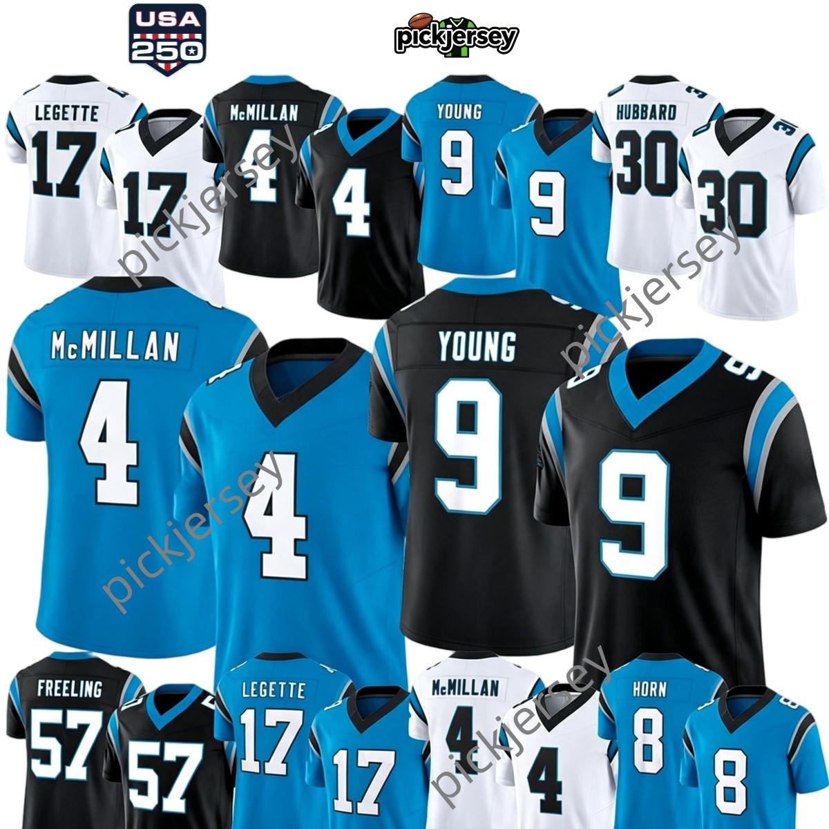 Panthersjersey Carolina Football Jersey Tetairoa McMillan Bryce Young Xavier Legette Monroe Freeling Jaycee Horn Chuba Hubbard Lee Hunter Jonathon B
