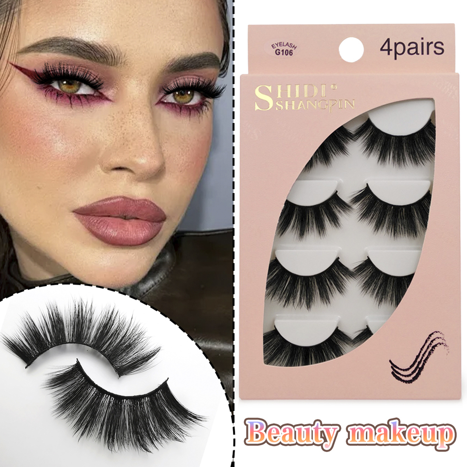 3/4 Pairs 3D Faux Mink Natural Thick Long False Eyelashes Dramatic Fake Makeup Tools Extension Lashes Maquiagem W260923