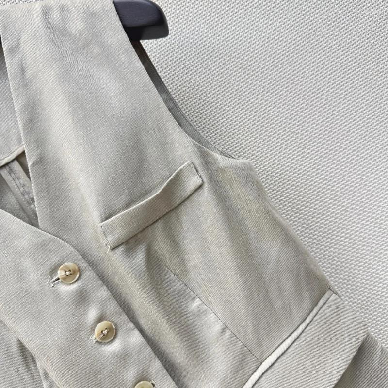 Women's Shorts Set Spring And Summer Sleeveless Vest Half Pants Linen Cotton Silk Fabric Breathable 2-piece