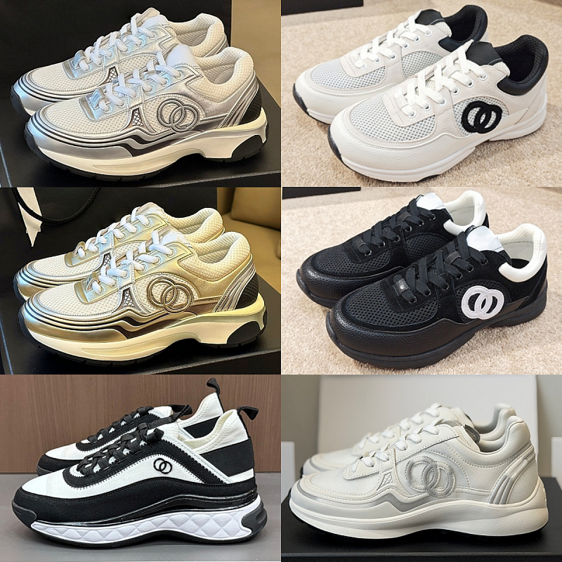 Designer shoes 23C Sneakers women Golden Silver Horn King Black white panda sneaker C Silver casual shoes womens platform sneaker luxury famous clas