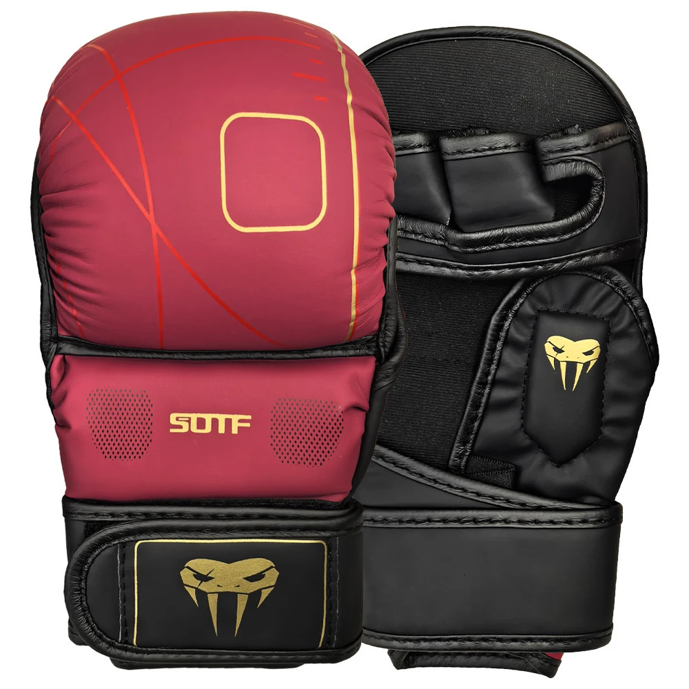 Professional Adult MMA Boxing Training Gloves Leather Half Finger with Cushion Sanda Knuckles for Sandbag 260922