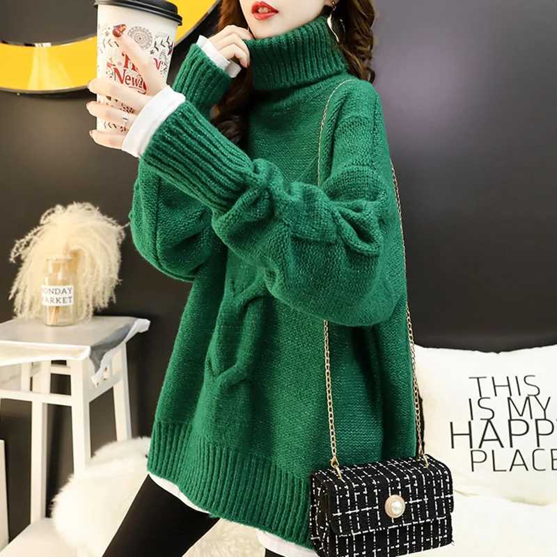 Women's Sweaters Winter Pullover Sweaters autumn Women New 2025 Turtleneck Female Oversize Knitted Korean Fashion Clothing Warm Tunic Long Slee
