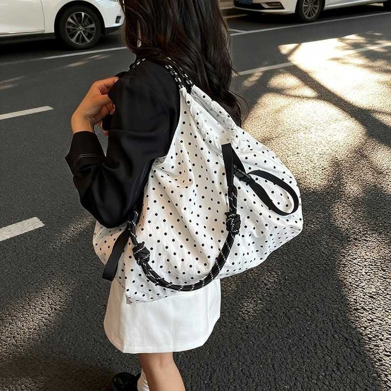 Dot Cross Polka Body Women's Casual Shoulder Backpack Large Open Top Daypack for Daily Outings Coffee Runs Errands Weekend Trips D260923