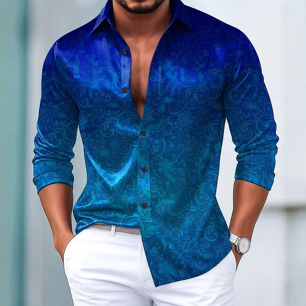Men's Paisley Floral Print Ethnic Shirt Fashion 3D Printed Shirt Button Up Shirt Casual Long Sleeve Shirt Street Blouse for Mens 260923