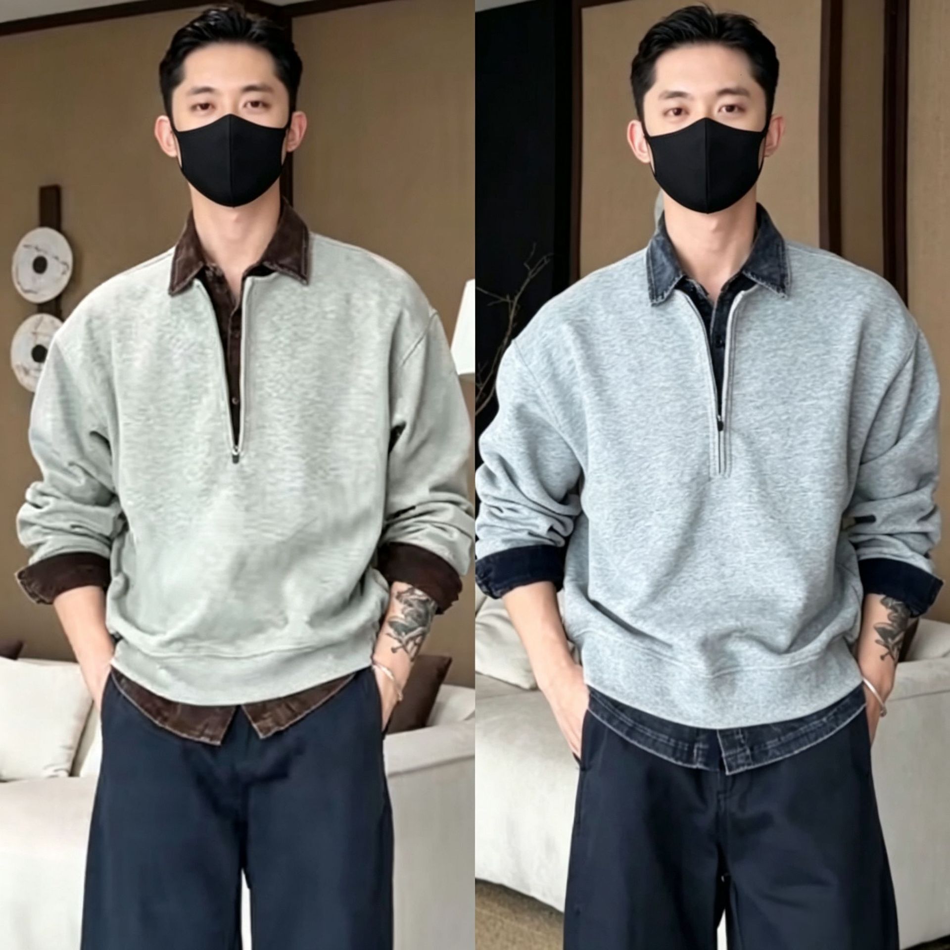 Luxury Brand Designer's New Autumn Men's Loose, Comfortable, Fashionable, Stylish, Trendy, Versatile Simple, High-end, Rugged And Cool Dou