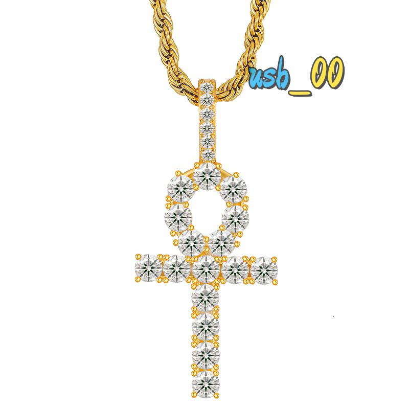 Hot Sale Fashion 925 Sterling Silver Moissanite Cross Pendant for Necklaces