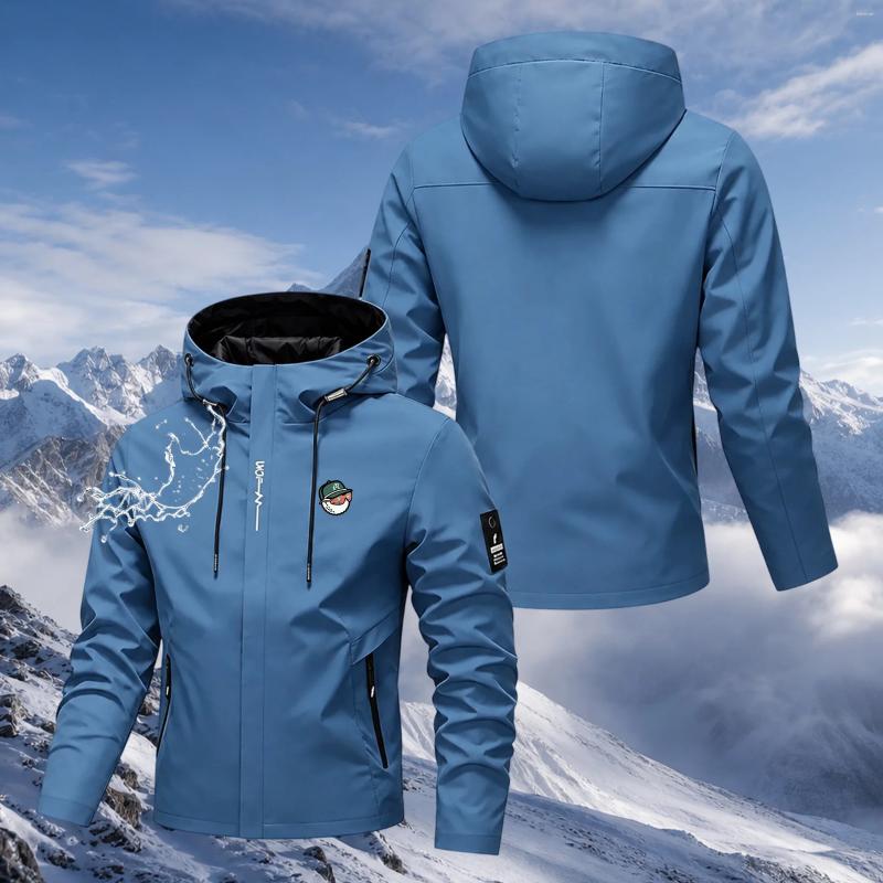 Men Thin Hooded Hiking Jacket Solid Breathable Wear-resistant Outdoor Daily Casual Coat