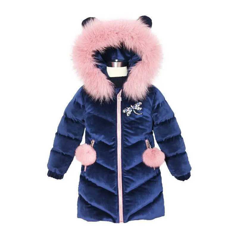 Clothing Sets Children Girls Velvet Winter Coat Thick Woolen Hooded Outerwear Clothes Children Kids Warm Jackets Cotton Padded Parka for 3-12y X2609